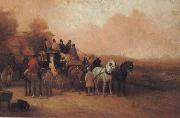 unknow artist People ride horses oil painting reproduction